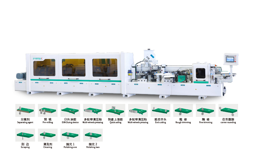 上下膠鍋預(yù)銑跟蹤封邊機